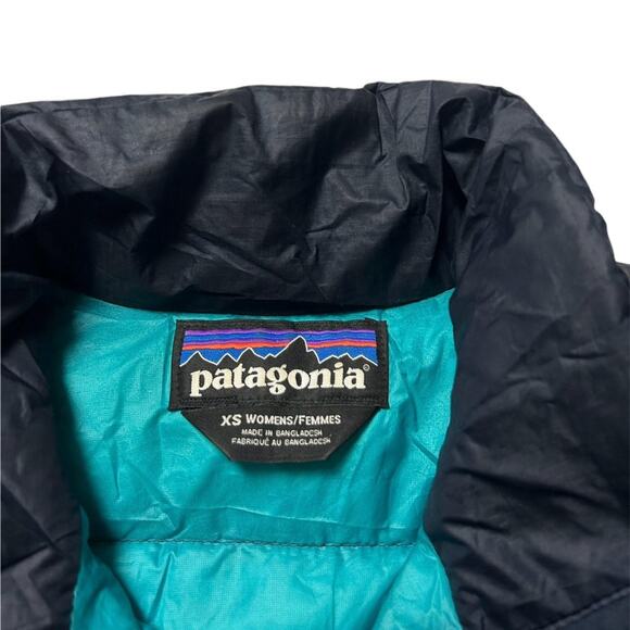 Patagonia Goose Down Sweater Navy Blue Zip Puffer Jacket Womens XS - Picture 4 of 4